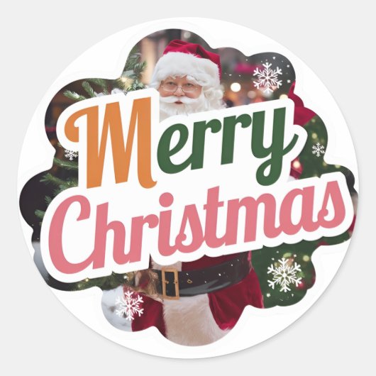 クリスマスラウンドステッカー：フェスティバル新モデル ラウンドシール (正面)