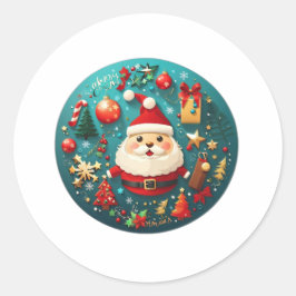 クリスマスラウンドステッカー ラウンドシール