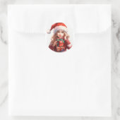 クリスマスラウンドステッカー| ラウンドシール (バッグ)