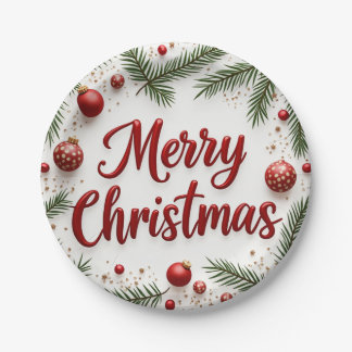 クリスマスラウンドプレート ペーパープレート