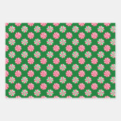 クリスマスラウンドペパーミントキャンディーグリーン ラッピングペーパーシート (正面3)