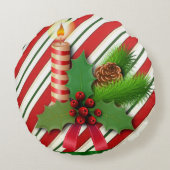 クリスマスラウンド枕、クリスマスキャンドル ラウンドクッション (裏面)