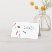 クリスマスラカラフルイトの列結婚成 プレイスカード (裏面)