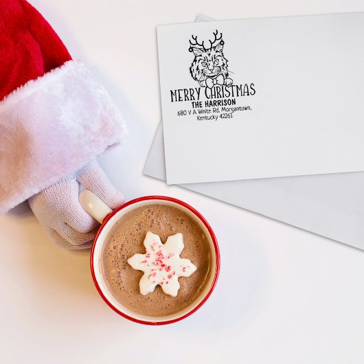 クリスマスラガムフフィンキャット差出人住所 ラバースタンプ