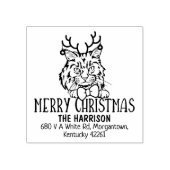 クリスマスラガムフフィンキャット差出人住所 ラバースタンプ (インプリント)