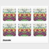 クリスマスラクダのステンドグラス スクエアシール (シート)