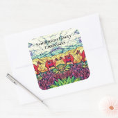 クリスマスラクダのステンドグラス スクエアシール (封筒)