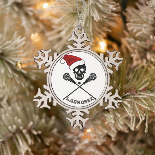 クリスマスラクロス棒 スノーフレークピューターオーナメント (ツリー)