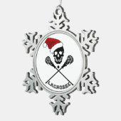 クリスマスラクロス棒 スノーフレークピューターオーナメント (右)