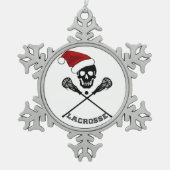 クリスマスラクロス棒 スノーフレークピューターオーナメント (正面)