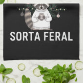 クリスマスラクーンソルタソメリールタフェラルクリスマス キッチンタオル (折り畳み)