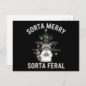 クリスマスラクーンソルタソメリールタフェラルクリスマス シーズンポストカード (正面/裏面)