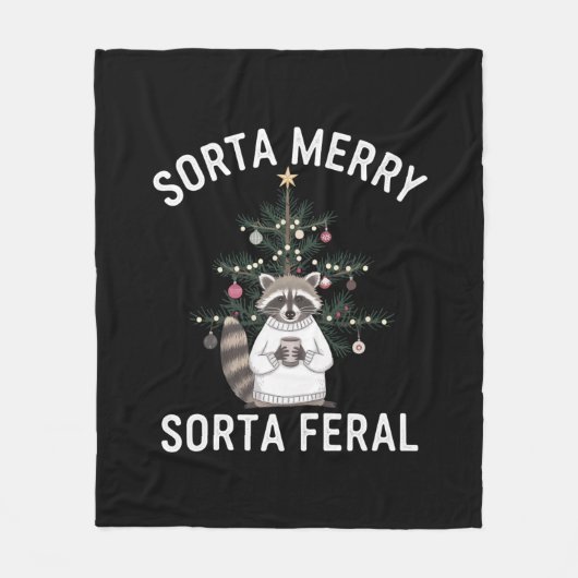 クリスマスラクーンソルタソメリールタフェラルクリスマス フリースブランケット (正面)