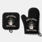 クリスマスラクーンソルタソメリールタフェラルクリスマス 鍋つかみ&鍋敷きセット (正面)