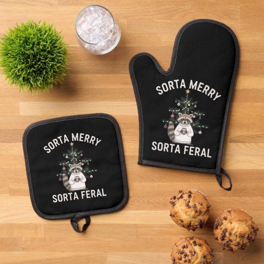 クリスマスラクーンソルタソメリールタフェラルクリスマス 鍋つかみ&鍋敷きセット (トップダウン)