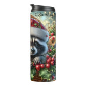 クリスマスラクーンバスケットホリデー応援 タンブラー (回転右)