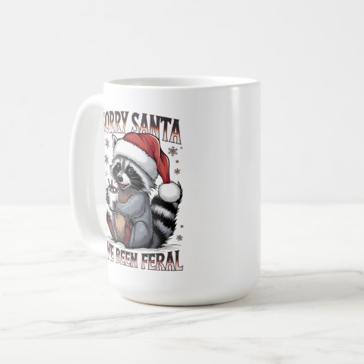 クリスマスラクーン私はフェラルGagギフトされている コーヒーマグカップ (正面左)