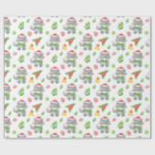 クリスマスラクーン、ベリー、プレゼント ラッピングペーパー (フラット)