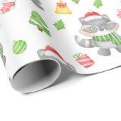 クリスマスラクーン、ベリー、プレゼント ラッピングペーパー (ロールコーナー)