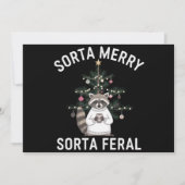 クリスマスラクーン 少し楽しい 少し野生のクリスマス シーズンカード (正面)