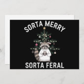 クリスマスラクーン 少し楽しい 少し野生のクリスマス シーズンカード (正面/裏面)