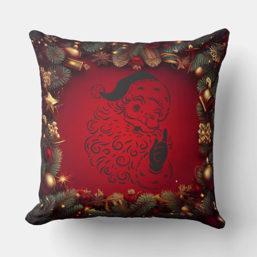 クリスマスラグジュアリーリッチな質感メリークリスマス クッション (正面)