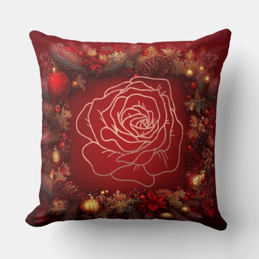 クリスマスラグジュアリーリッチな質感メリークリスマス クッション (正面)
