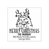 クリスマスラグドールキャット差出人住所 ラバースタンプ (インプリント)