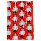 クリスマスラグドール水玉模様 ミディアムペーパーバッグ (裏面)