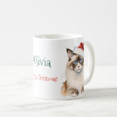 クリスマスラグドール猫の水彩 コーヒーマグカップ (正面右)