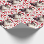 クリスマスラグドール猫、クリスマスサンタラグドール子猫 ラッピングペーパー (角)