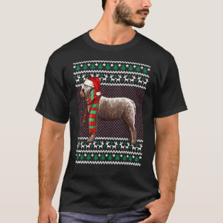 クリスマスラゴッティロマグノリドッグサンタハット醜いクリスマ Tシャツ