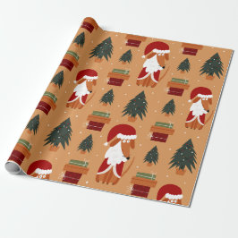 クリスマスラスティサンタポーズ&プレゼントラッピング紙 ラッピングペーパー