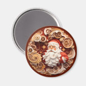クリスマスラストブラウンサンタ3Dウッドルック マグネット (正面/裏面)