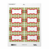 クリスマスラストライプのベル ラベル (フルシート)