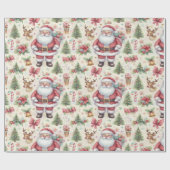 クリスマスラッピング紙とサンタ ラッピングペーパー (フラット)