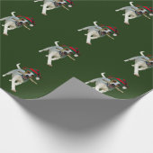 クリスマスラッピング紙とツリー歩くハウンド ラッピングペーパー (角)