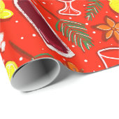 クリスマスラッピング紙とラッピングしたワイン ラッピングペーパー (ロールコーナー)