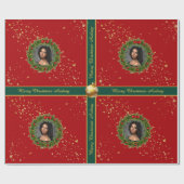 クリスマスラッピング紙と写真と文字 ラッピングペーパー (フラット)