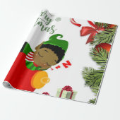 クリスマスラッピング紙アフリカ小妖精や小人 ラッピングペーパー (アンロールド)