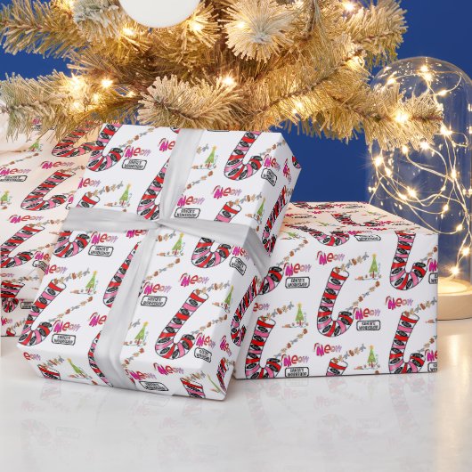 クリスマスラッピング紙キャンディキャネズキャッツニャウ ラッピングペーパー (クリスマス)