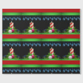 クリスマスラッピング紙キャンドルブラック ラッピングペーパー (フラット)