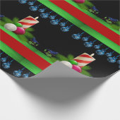 クリスマスラッピング紙キャンドルブラック ラッピングペーパー (角)