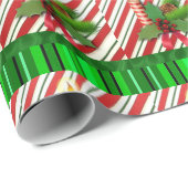 クリスマスラッピング紙キャンドルレッドグリーン ラッピングペーパー (ロールコーナー)