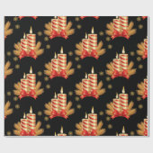 クリスマスラッピング紙キャンドル ラッピングペーパー (フラット)