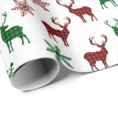 クリスマスラッピング紙クリスマスディアレッドグリーンプレイド ラッピングペーパー (ロールコーナー)