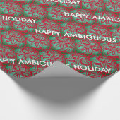 クリスマスラッピング紙グリーンと赤おもしろい ラッピングペーパー (角)