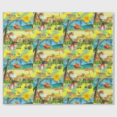 クリスマスラッピング紙サマービーチバムサンタ ラッピングペーパー (フラット)