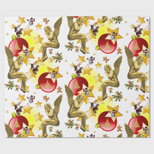 クリスマスラッピング紙サンタエンジェル ラッピングペーパー (フラット)