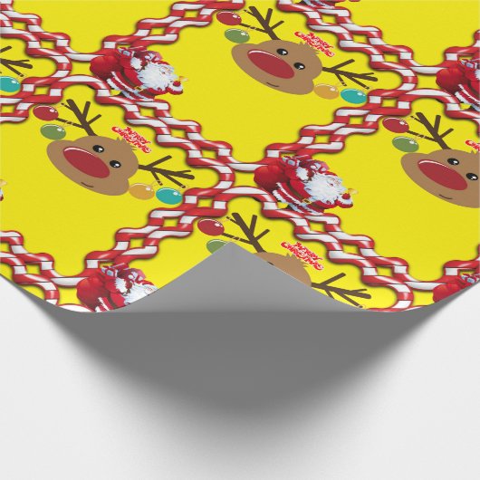 クリスマスラッピング紙サンタトナディアイエロー ラッピングペーパー (角)